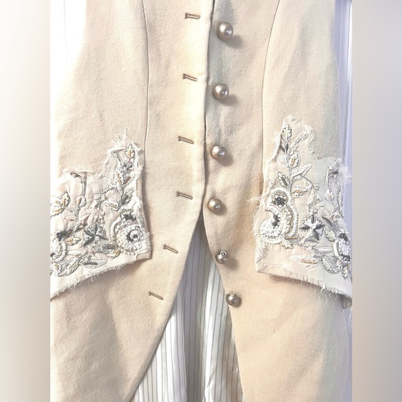 Zara ⚜️Atelier, RARE Wool Embroidered Tailcoat Vest S Cream. Limited Edition NWT - Picture 13 of 14